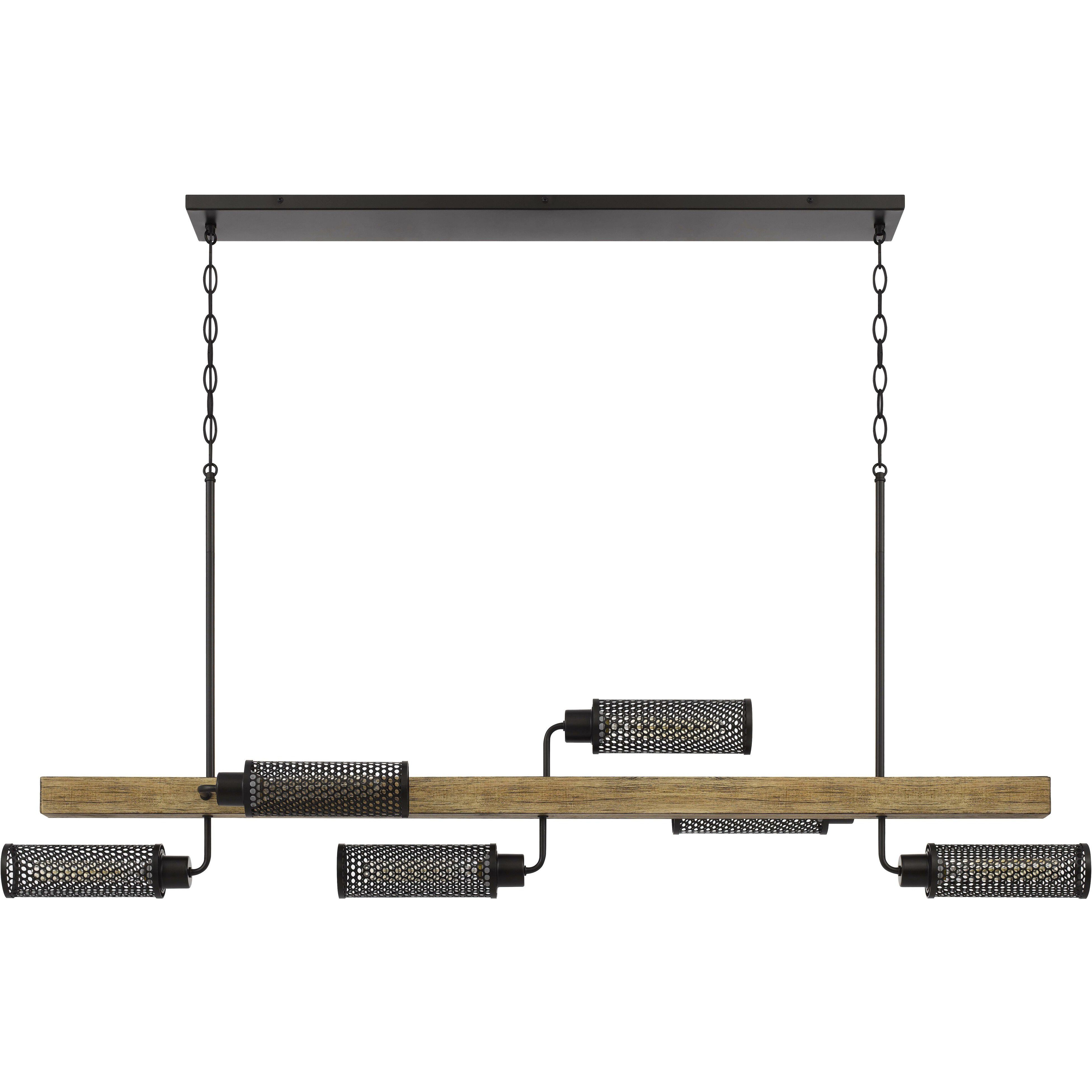 Lenox 6 Light 57 inch Light Oak Island Fixture Ceiling Light