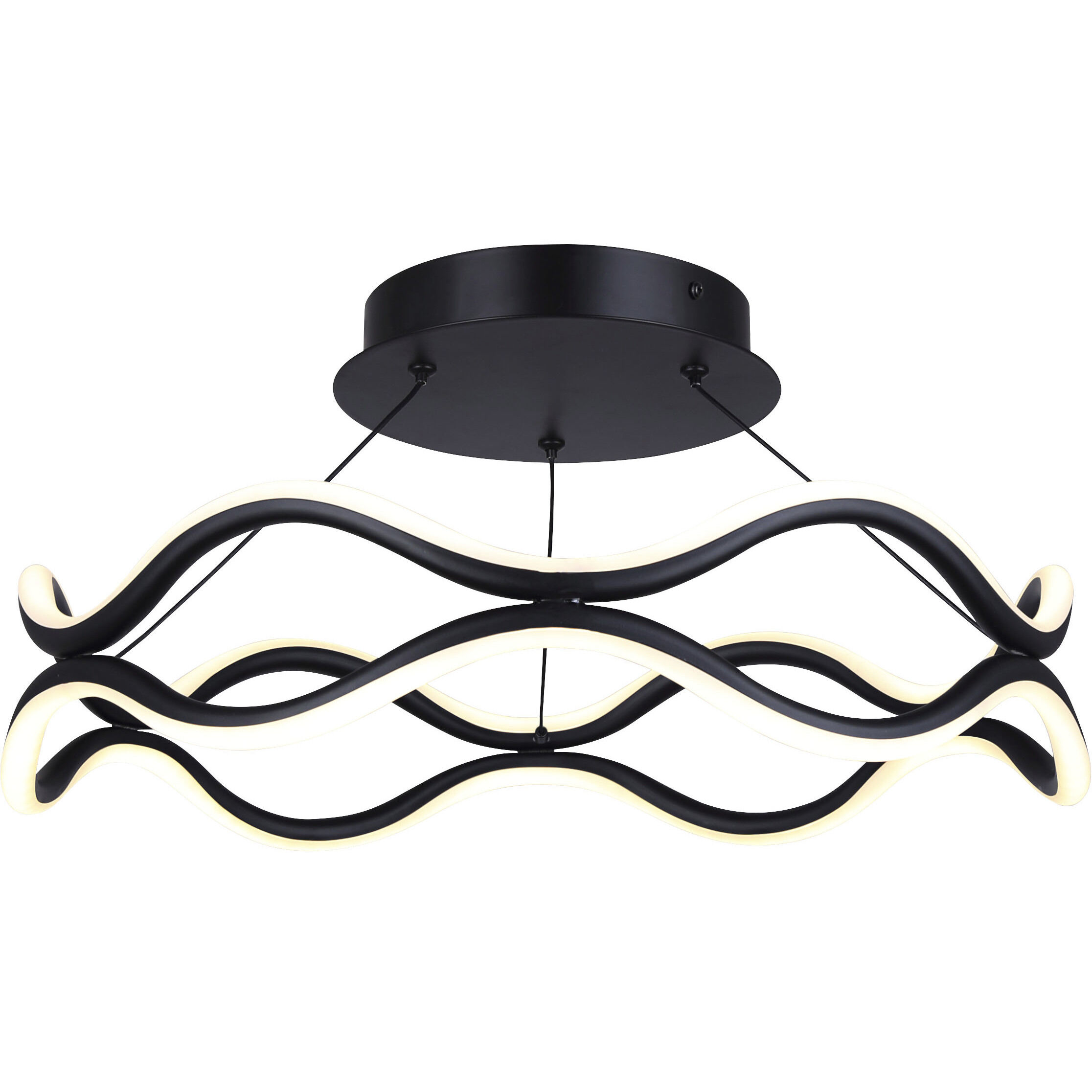 Castra LED 16.88 inch Black Semi-Flush Mount Ceiling Light