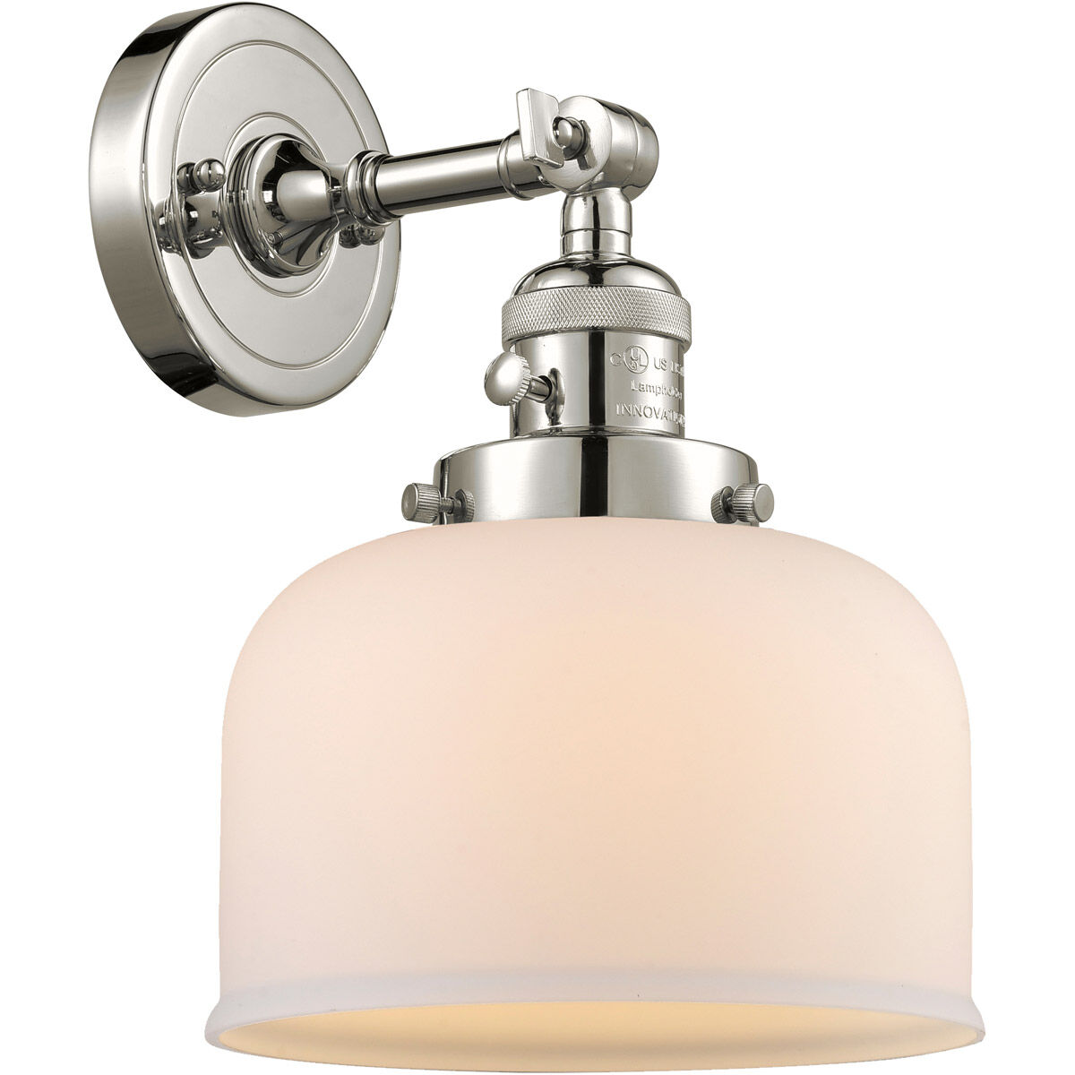 Franklin Restoration Large Bell LED 8 inch Polished Nickel Sconce Wall Light, Franklin Restoration
