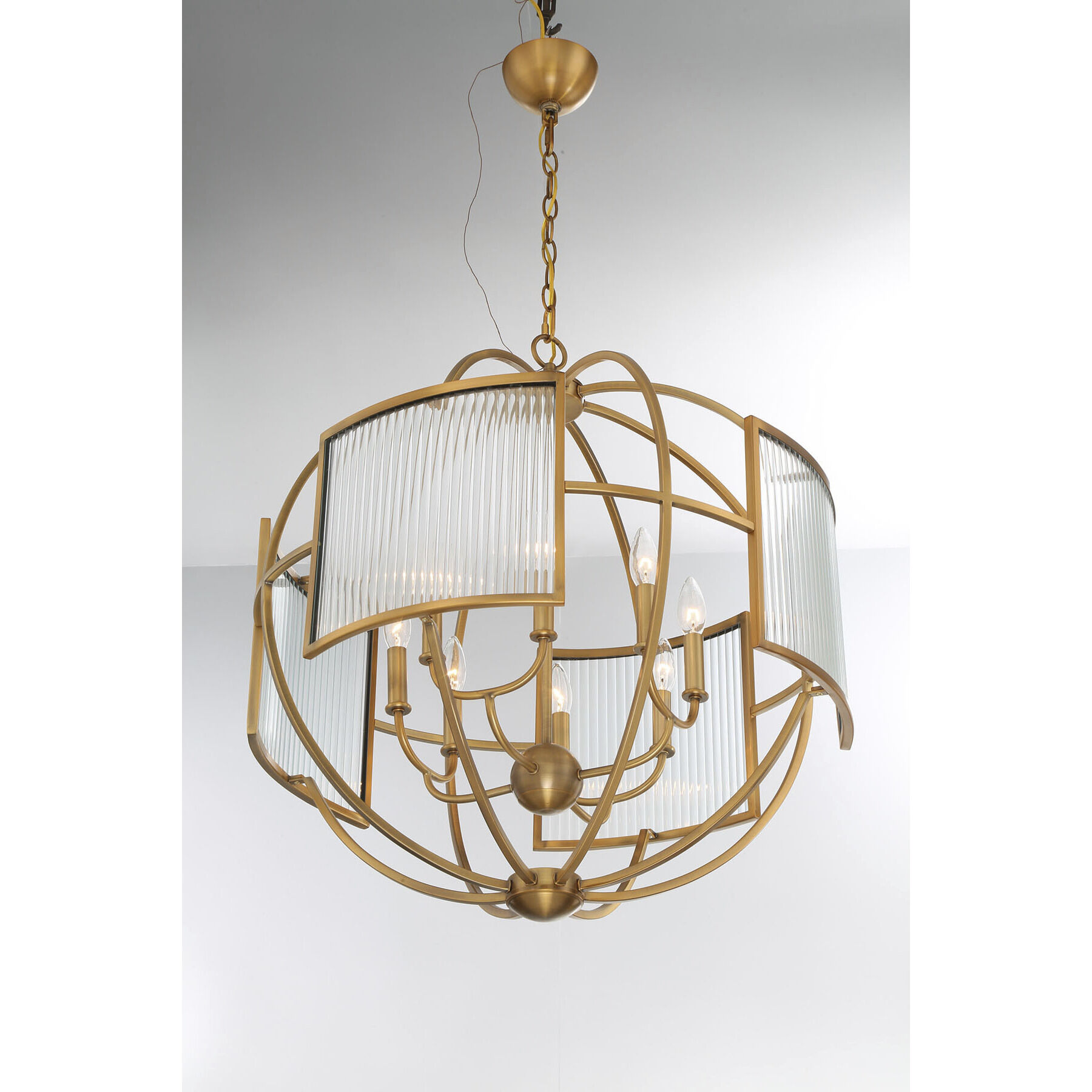 Manilow 6 Light 19 inch Brass Chandelier Ceiling Light