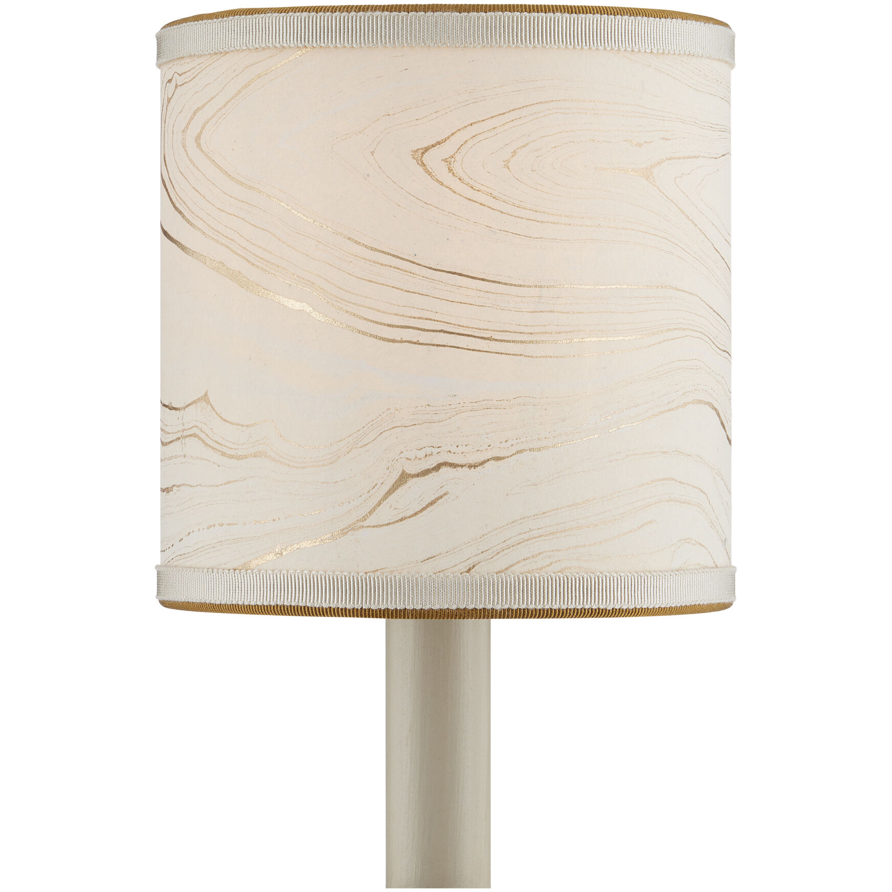 Marble Paper Cream and Gold Drum Chandelier Shade