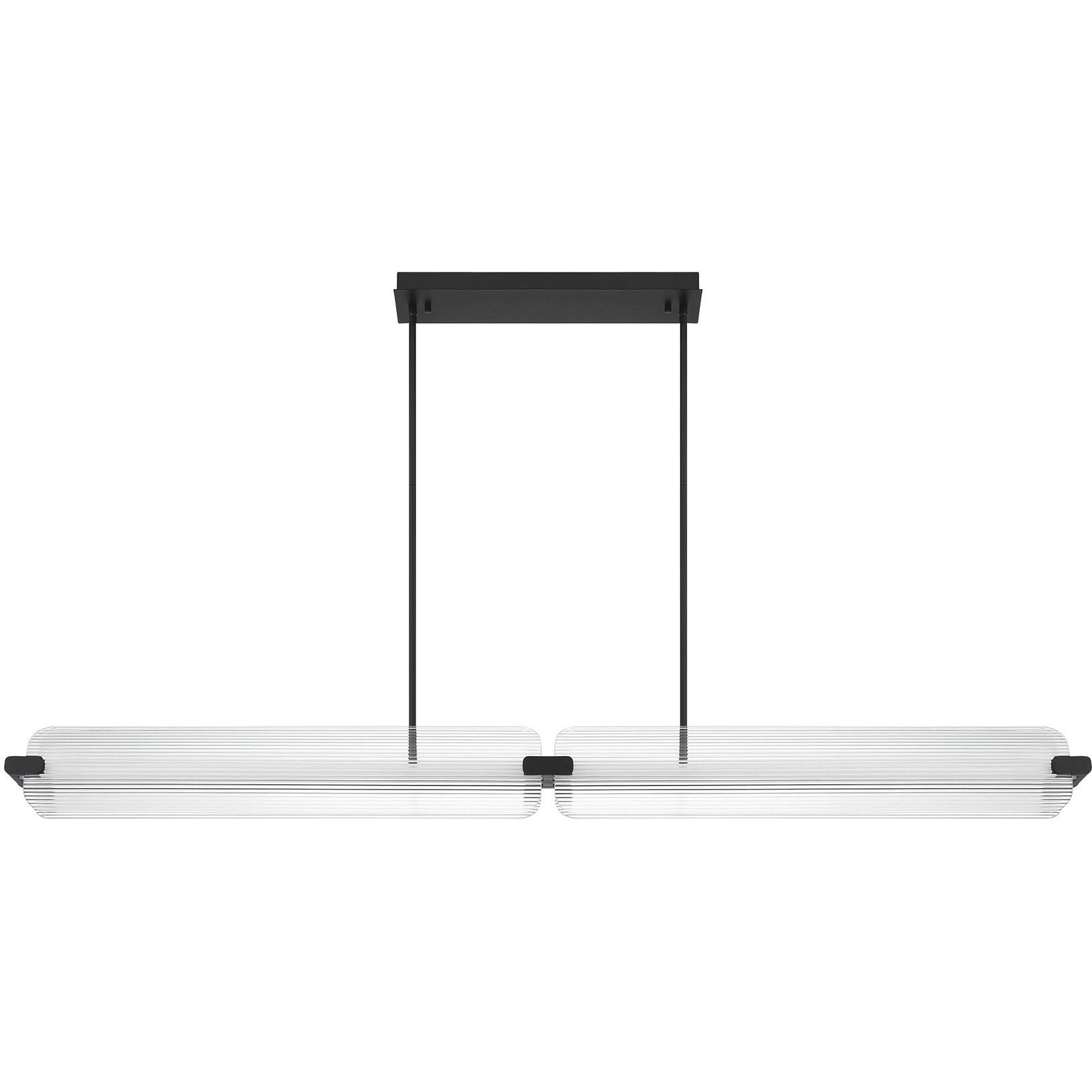 Neoness LED 67 inch Matte Black Linear Chandelier Ceiling Light in Clear