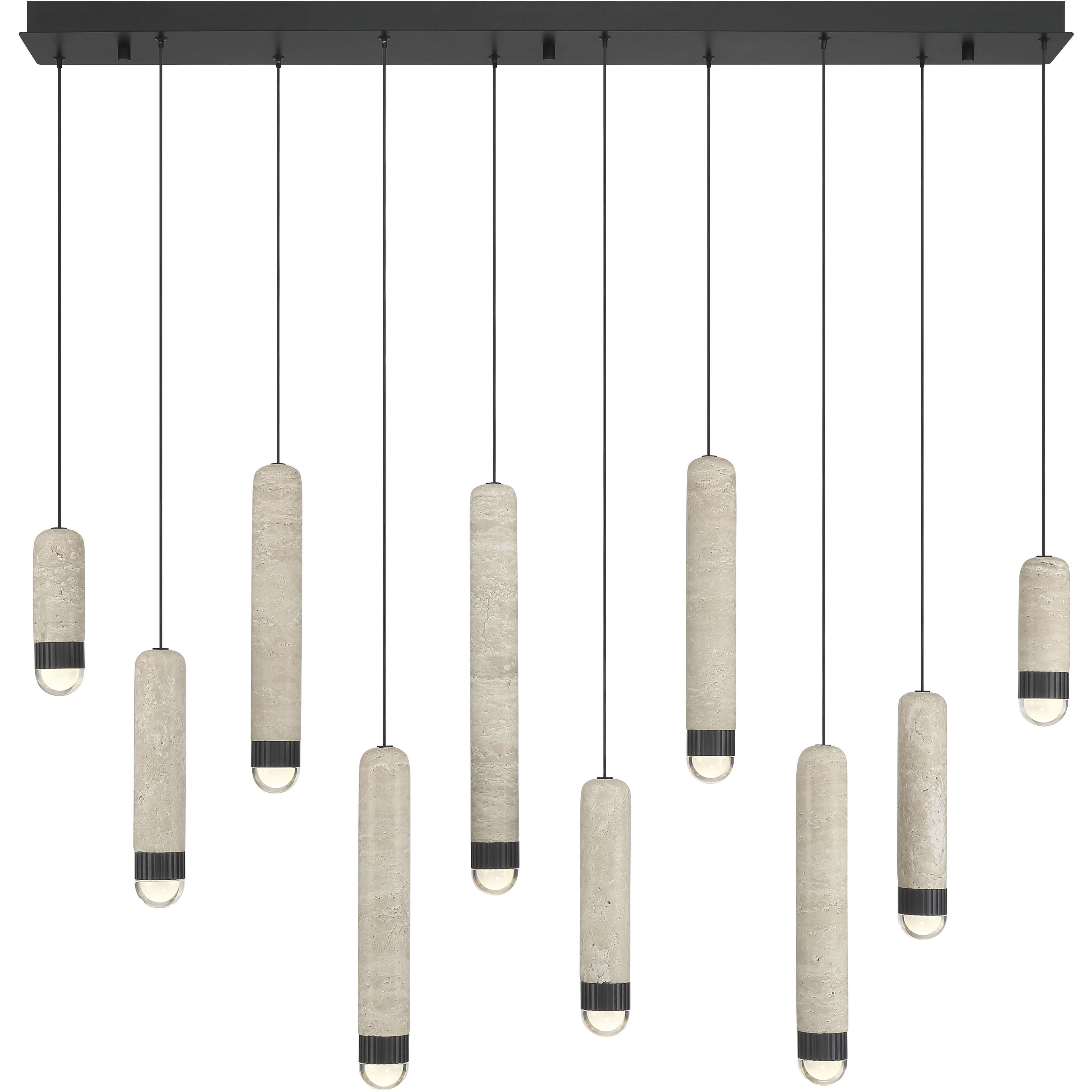 Cambre LED 50 inch Matte Black Linear Chandelier Ceiling Light