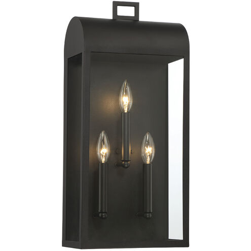 Sawyer 3 Light 22 inch Satin Black Outdoor Wall Sconce