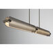 Neoness LED 67 inch Weathered Brass Linear Chandelier Ceiling Light in Smoke