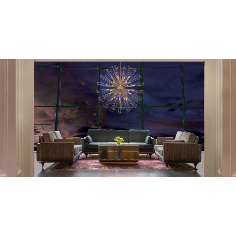 Dendelio 35 Light 54 inch Gold Chandelier Ceiling Light