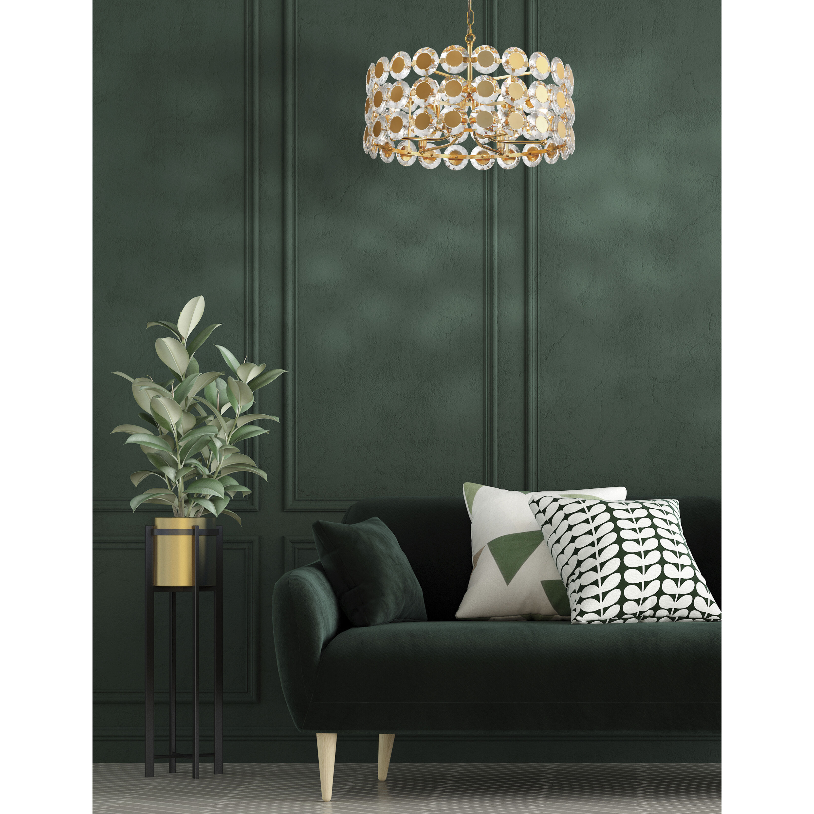 Perrene 6 Light 23.25 inch Gold Chandelier Ceiling Light