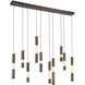 Ronda LED 50 inch Harlow Bronze Linear Chandelier Ceiling Light
