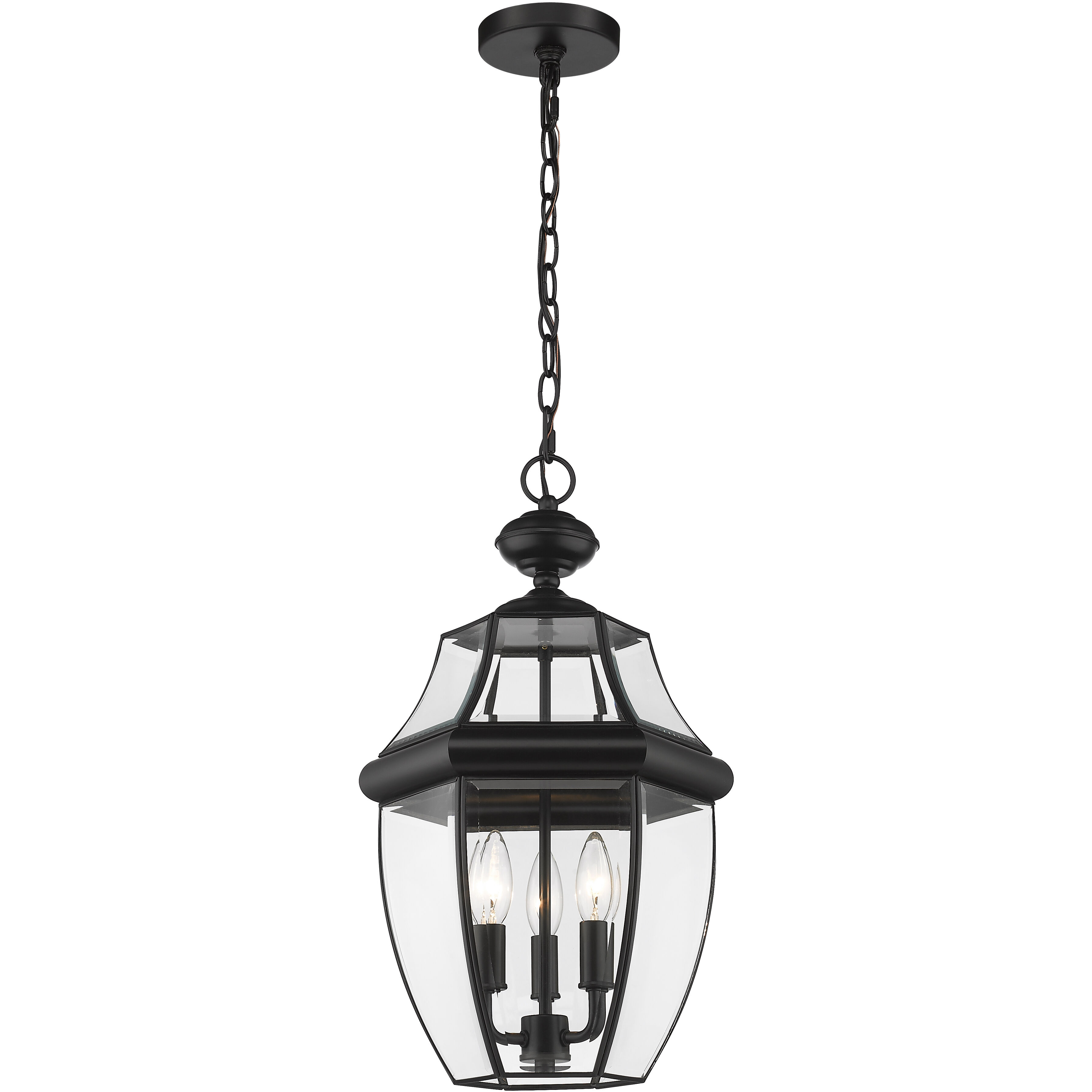 Westover 3 Light 12.25 inch Black Outdoor Chain Mount Ceiling Fixture