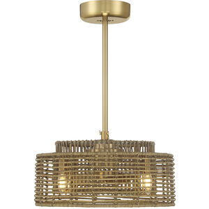 Ferndale 12 inch Warm Brass with Gold Blades Fan D'Lier