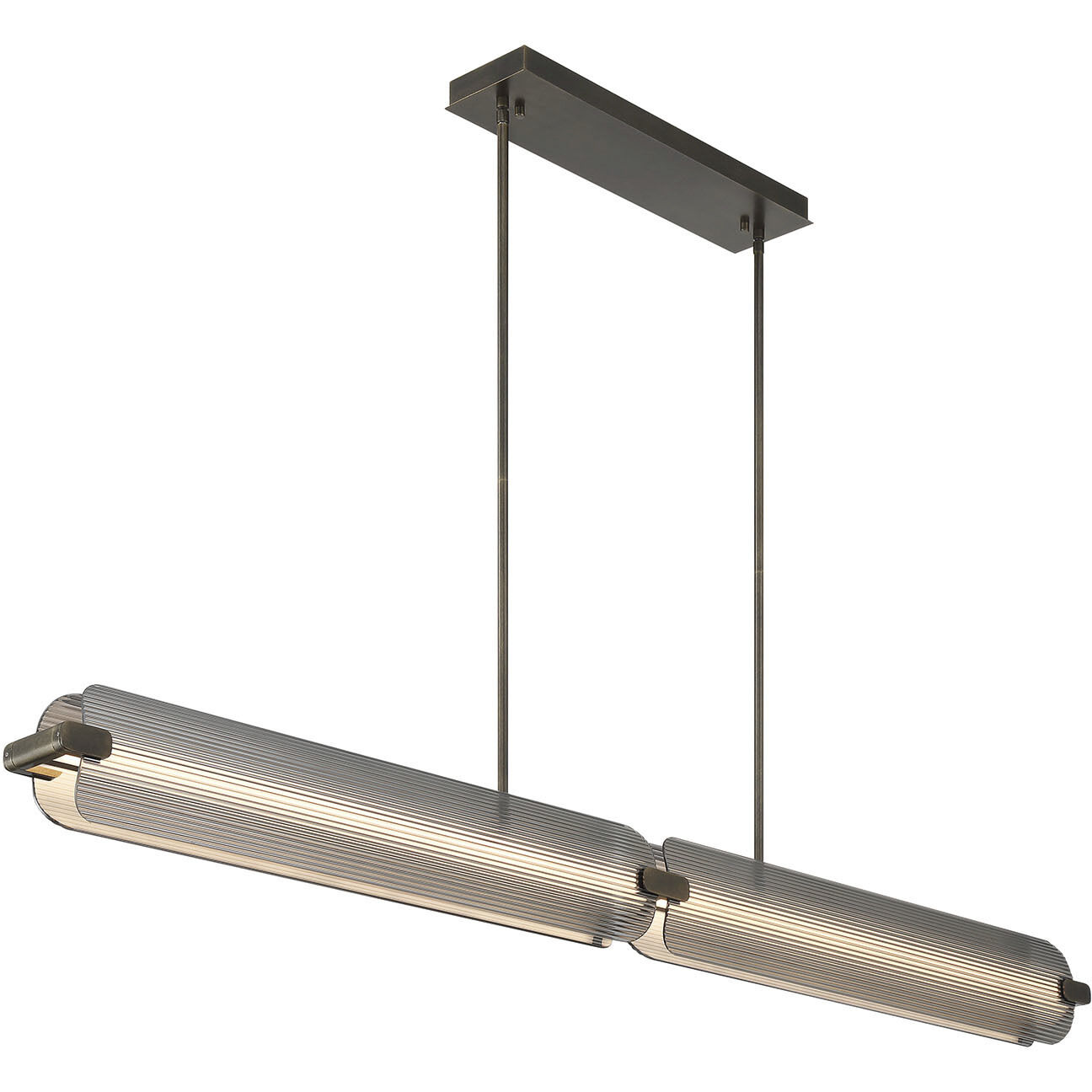 Neoness LED 67 inch Weathered Brass Linear Chandelier Ceiling Light in Smoke