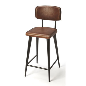 Industrial Chic Saddle  39 inch Brown Leather Barstool