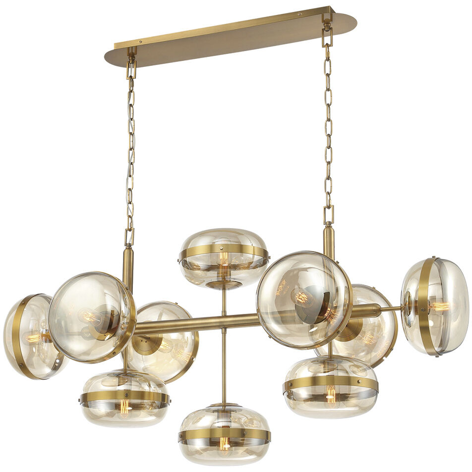 Nottingham 10 Light 21.75 inch Brass Chandelier Ceiling Light