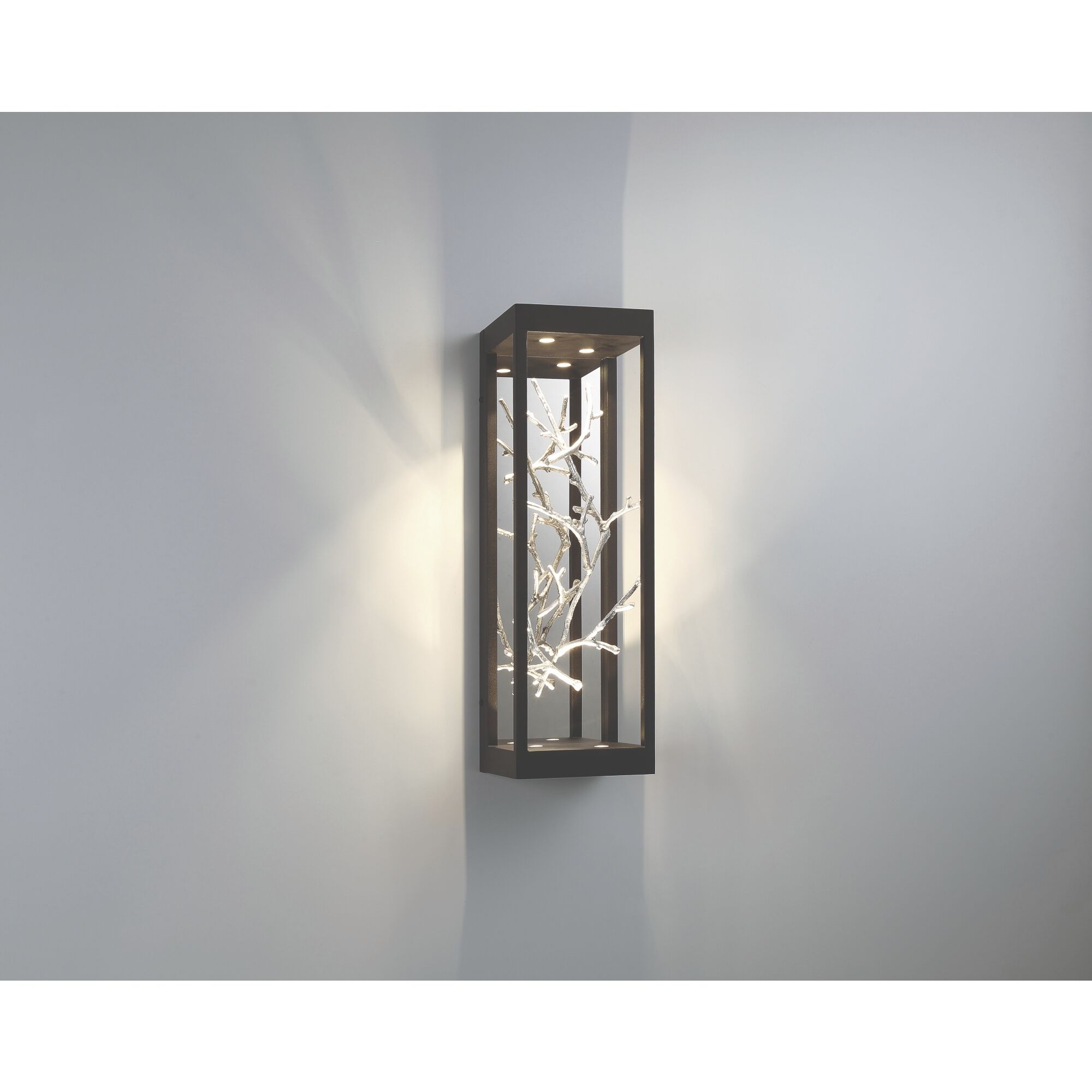 Aerie LED 20 inch Silver and Black Outdoor Wall Sconce, Both Indoor/Outdoor