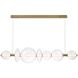 Atomo Linear Chandelier Ceiling Light in Gold, Clear