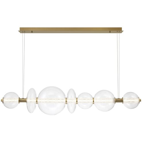 Atomo Linear Chandelier Ceiling Light in Gold, Clear