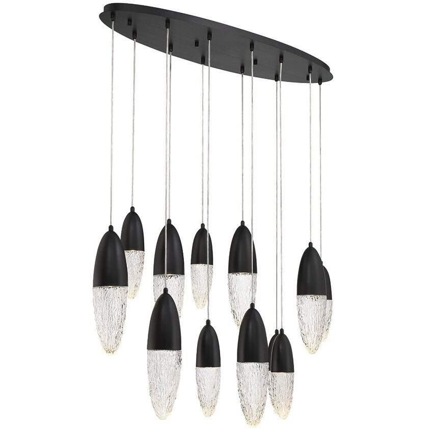 Ecrou Linear Chandelier Ceiling Light in Black