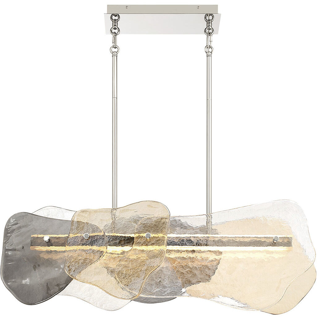 Grotto LED 39.4 inch Polished Nickel Linear Chandelier Ceiling Light