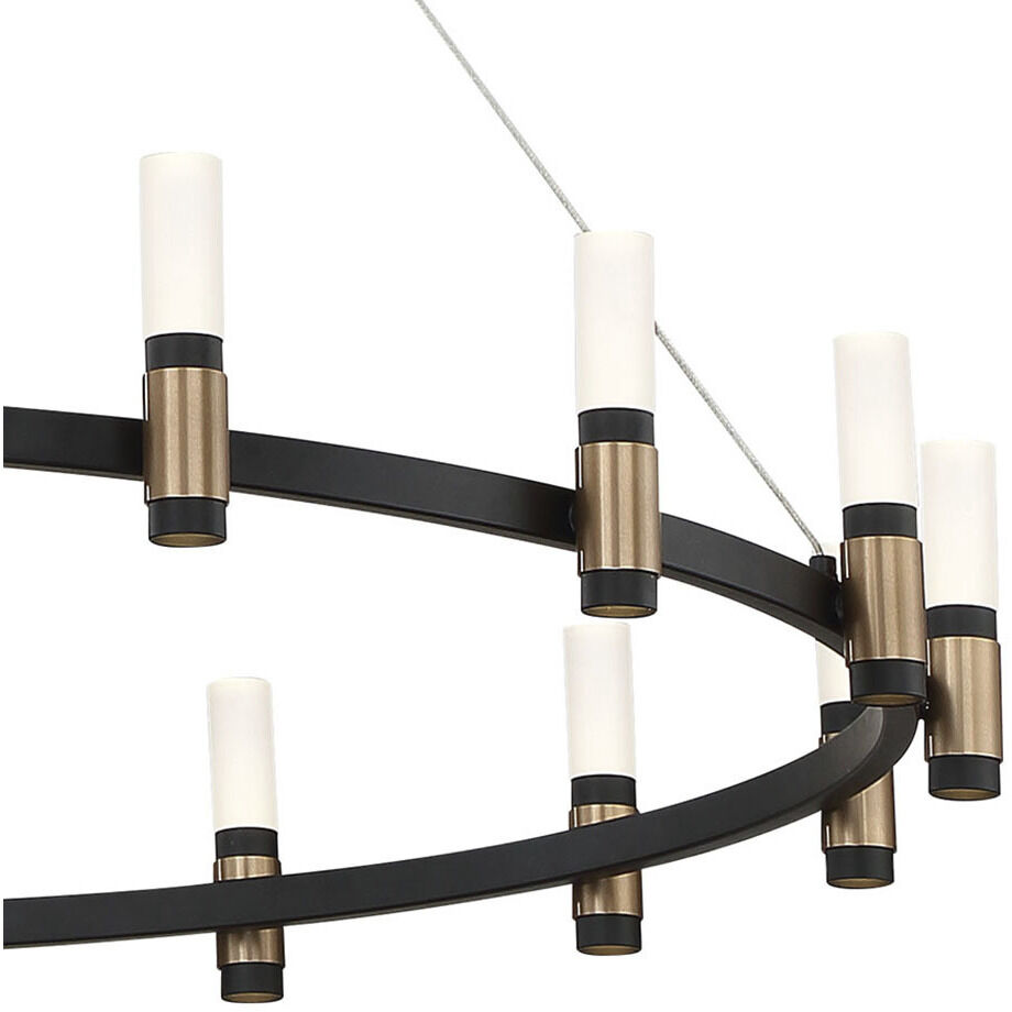 Albany LED 45.25 inch Brass and Black Chandelier Ceiling Light