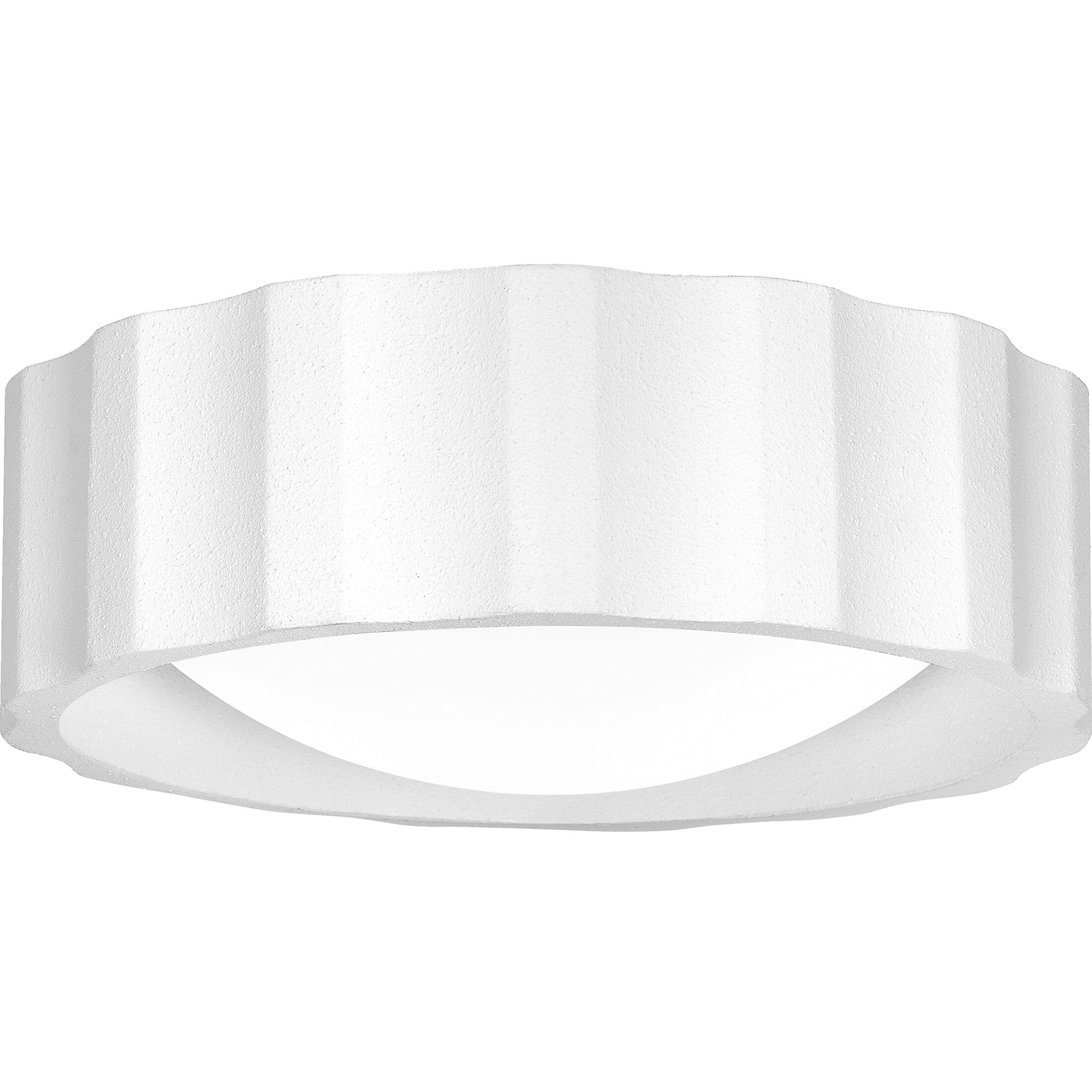 Roscoe 2 Light 15 inch Textured White Flush Mount Ceiling Light, Medium