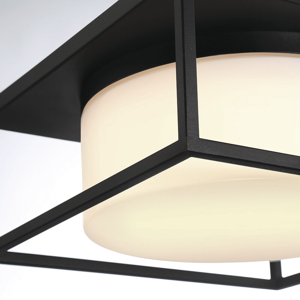 Ren 2 Light 12.25 inch Black Outdoor Flush Mount