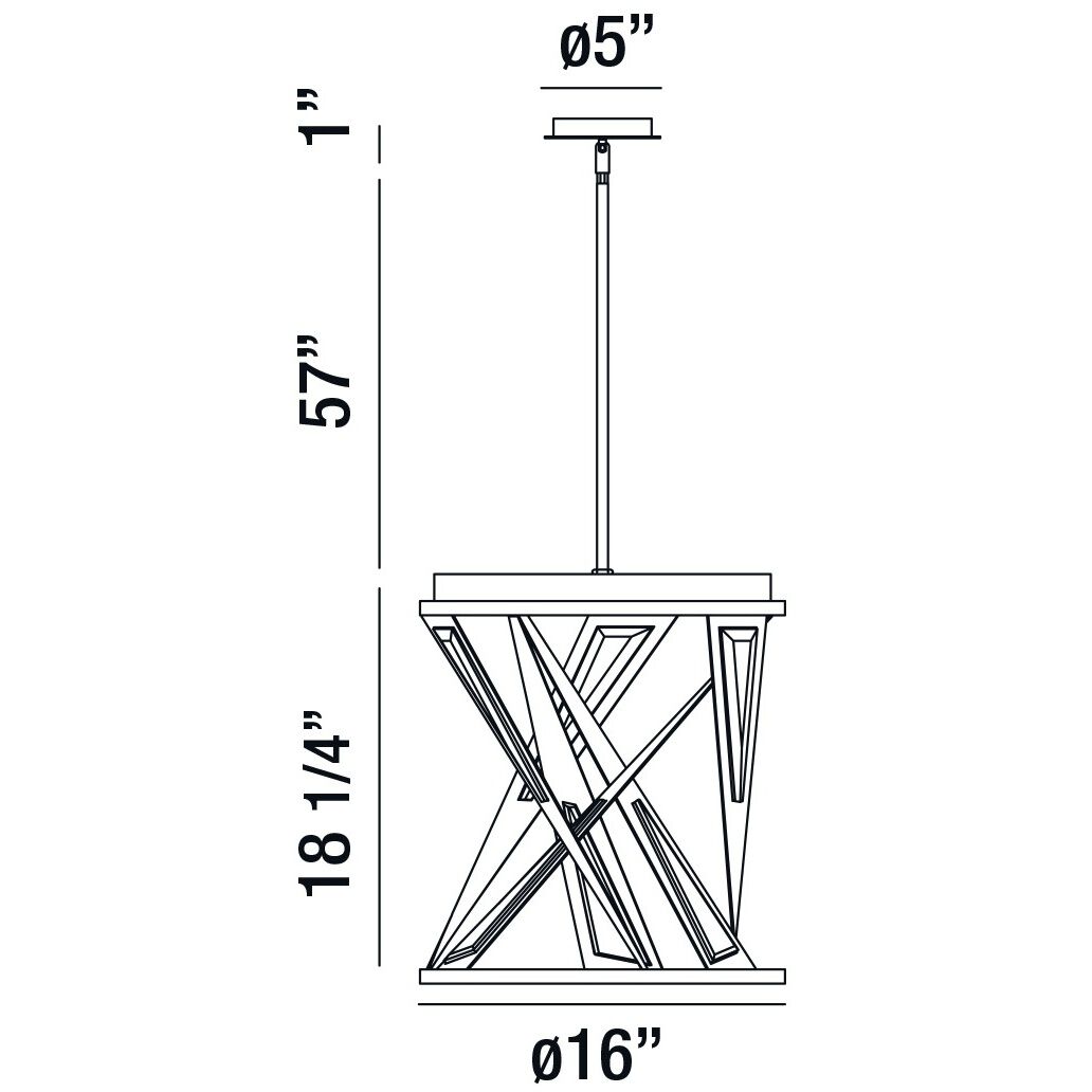 Sarise LED 16 inch Black Chandelier Ceiling Light