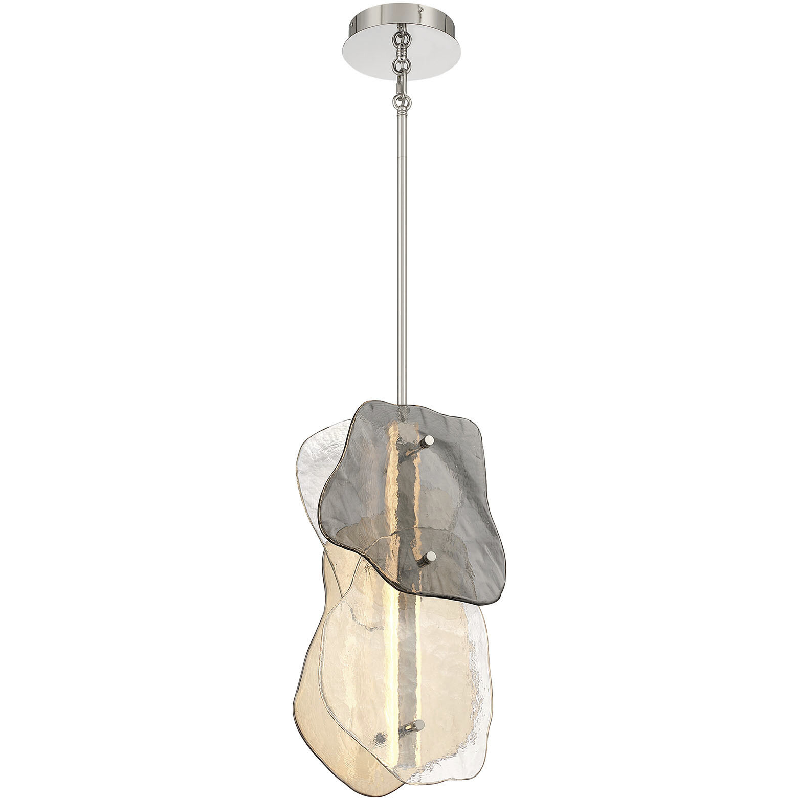 Grotto LED 8 inch Polished Nickel Pendant Ceiling Light