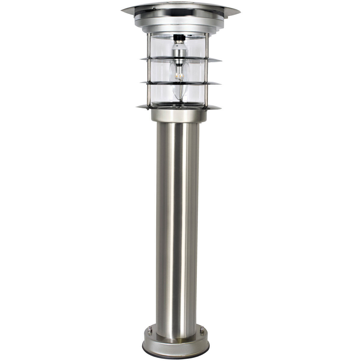 Stainless Steel Bollard 13.00 watt Silver Path Light, Solar
