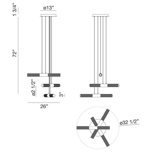 Crossley LED 33 inch Chrome Chandelier Ceiling Light