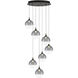 Iissa 7 Light 21 inch Black Chandelier Ceiling Light in Smoke