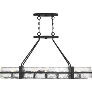 Hudson 10 Light 48 inch Matte Black Linear Chandelier Ceiling Light, Oval