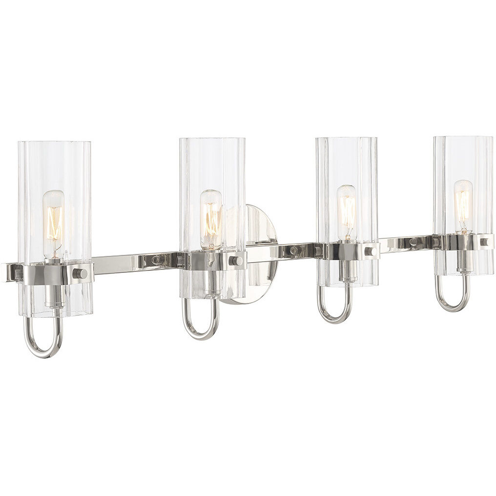 Brook 4 Light 31 inch Chrome Vanity Light Wall Light