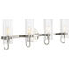 Brook 4 Light 31 inch Chrome Vanity Light Wall Light