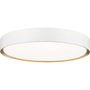 Kawan LED 20 inch Matte White and Modern Gold Flush Mount Ceiling Light