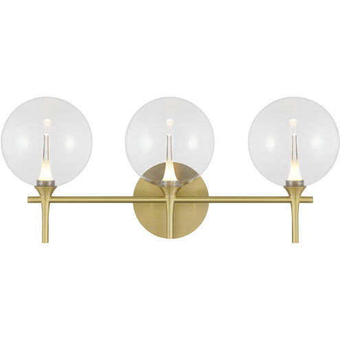 Iissa 3 Light 23.63 inch Gold Vanity Light Wall Light in Clear