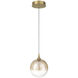 Iissa LED 6.25 inch Gold Pendant Ceiling Light in Amber