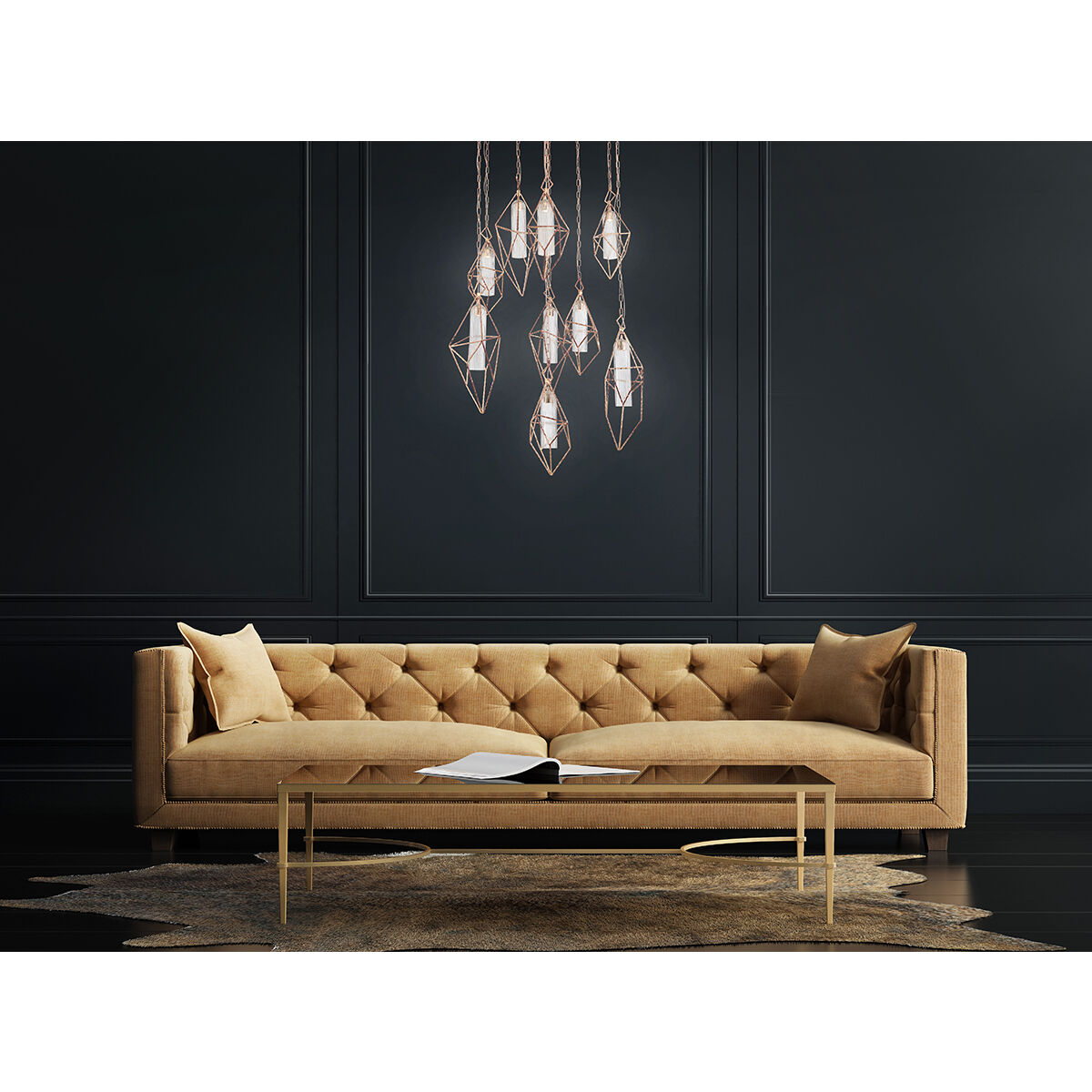 Verdino LED 8 inch Rose Gold Pendant Ceiling Light, Small