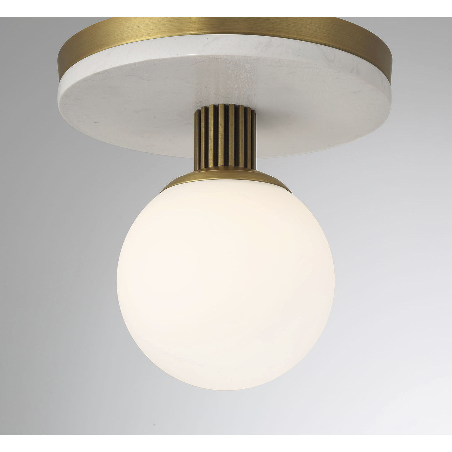 Carnagie LED 8 inch Antique Brass Flush Mount Ceiling Light