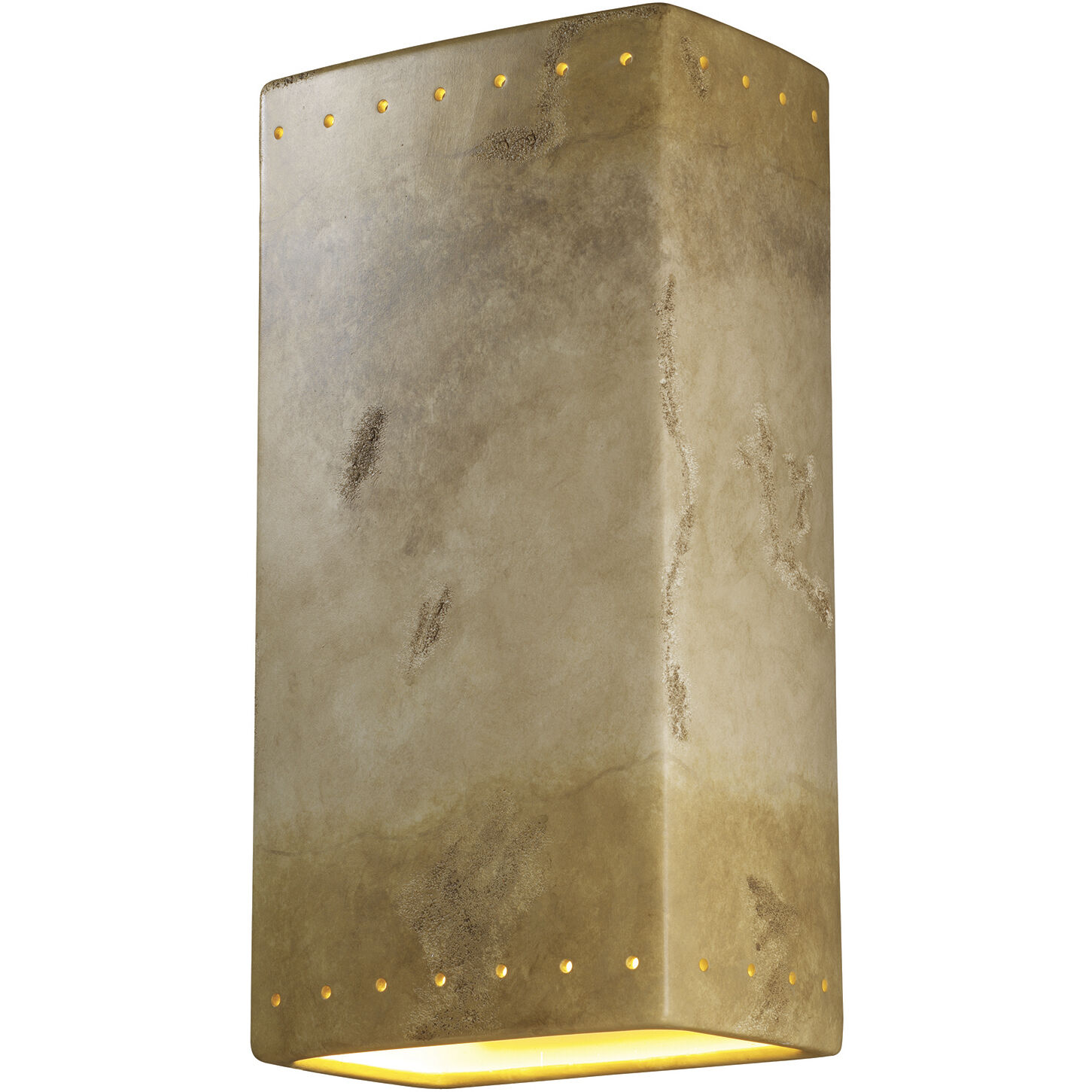 Ambiance Rectangle LED 21 inch Celadon Green Crackle Outdoor Wall Sconce, Really Big