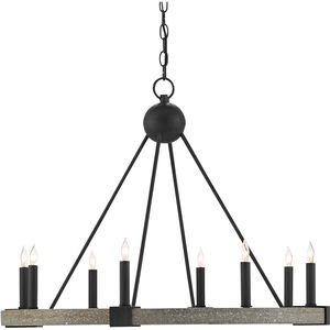 Burgos 8 Light 31.75 inch Antique Black/Polished Concrete Chandelier Ceiling Light