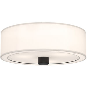 Alora Mood Theo 3 Light 24.13 inch Matte Black and White Linen Flush Mount Ceiling Light