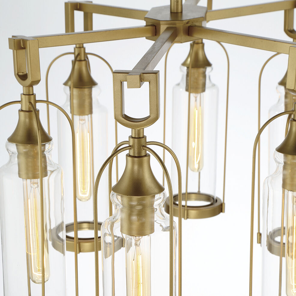 Yasmin 6 Light 20 inch Aged Gold Outdoor Chandelier