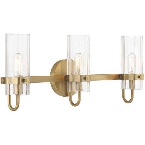 Brook 3 Light 22 inch Gold Vanity Light Wall Light