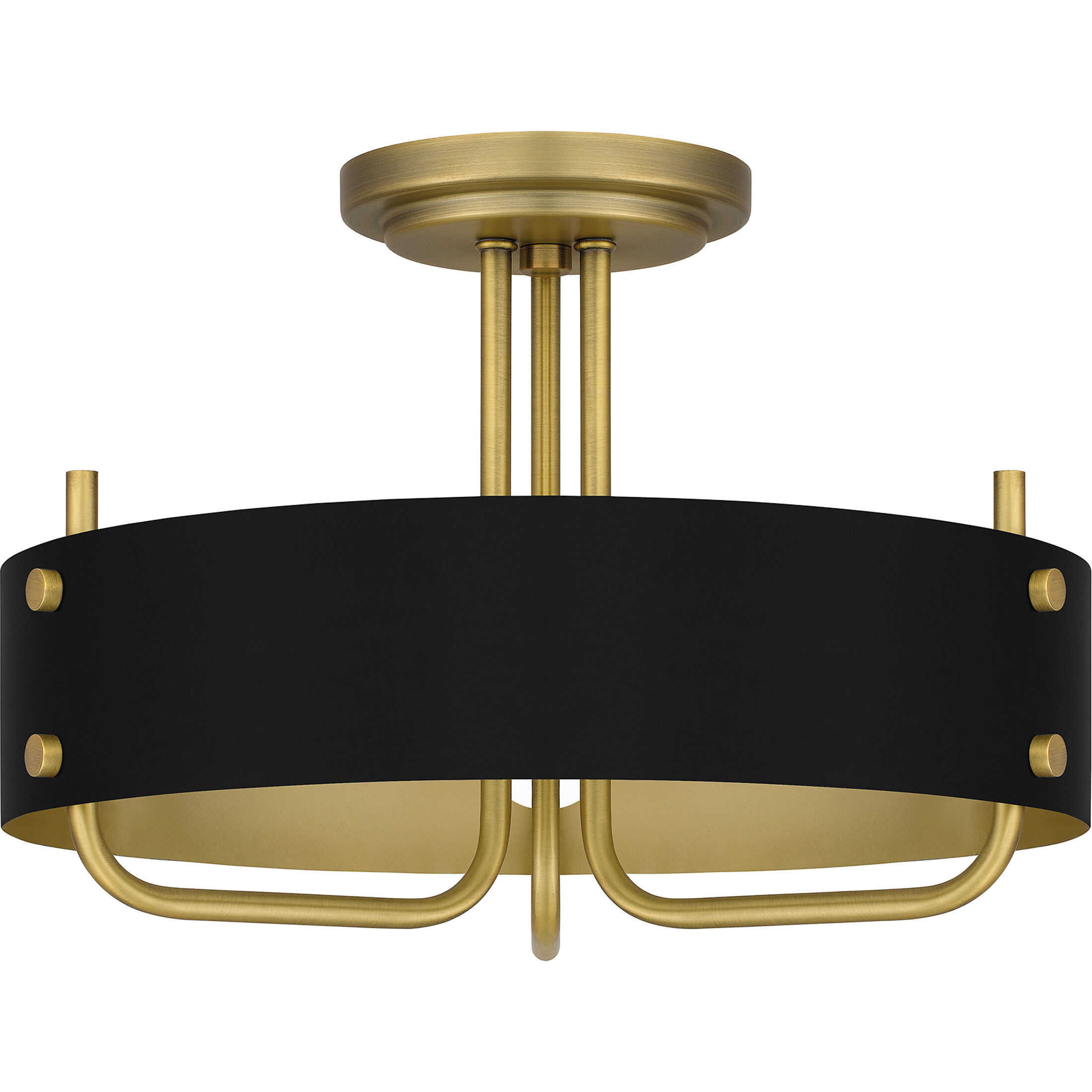 Madden 3 Light 17 inch Aged Brass Semi-Flush Mount Ceiling Light, Large