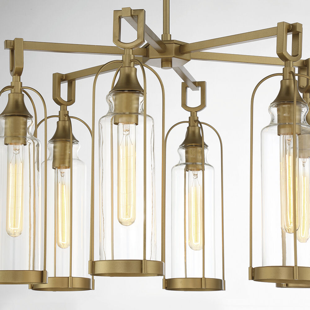 EuroFase 42729-021 Yasmin 6 Light 27 inch Aged Gold Outdoor