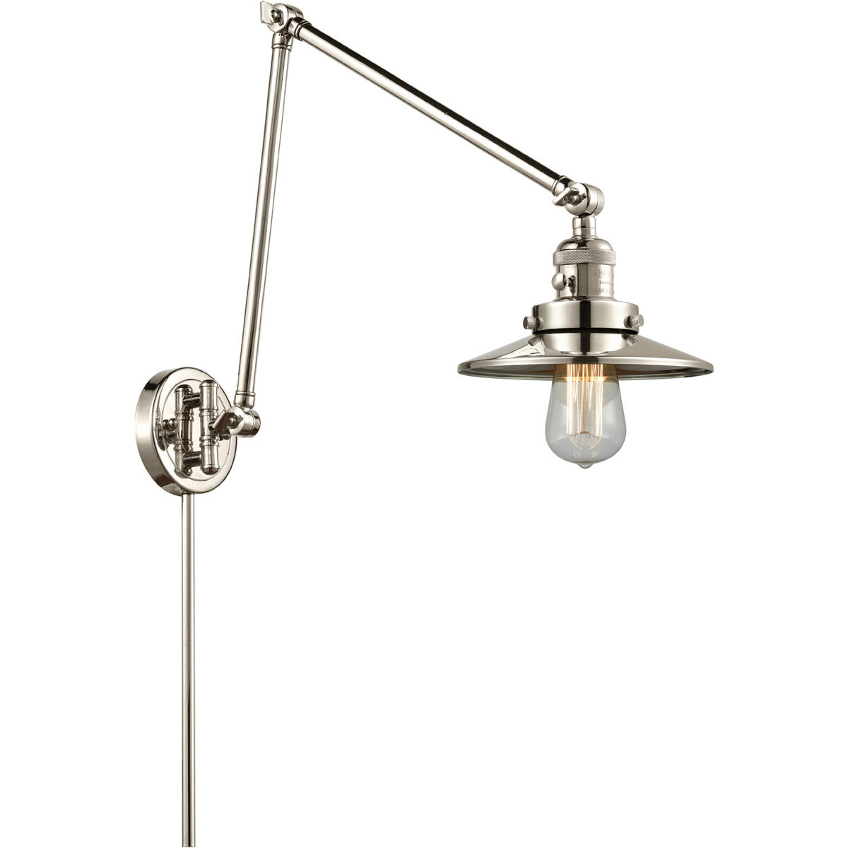 Railroad 1 Light 8.00 inch Swing Arm Light/Wall Lamp