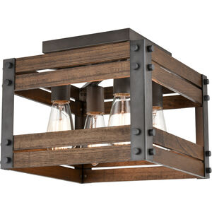 Austin LED 8.75 inch Aged Gun Metal Flush Mount Ceiling Light