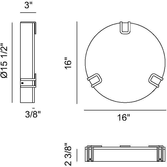 Noga 1 Light 16 inch Black Flush Mount Ceiling Light