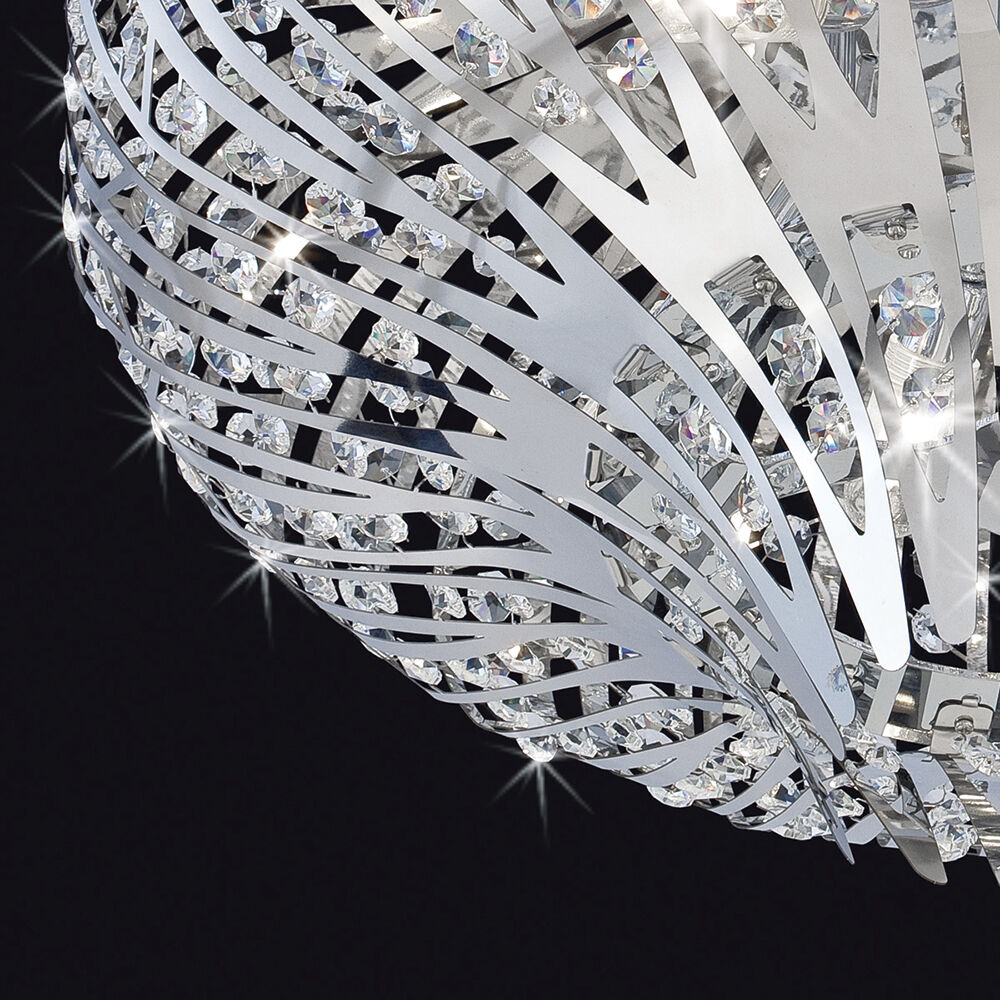 Monica 6 Light 20 inch Chrome Flush Mount Ceiling Light