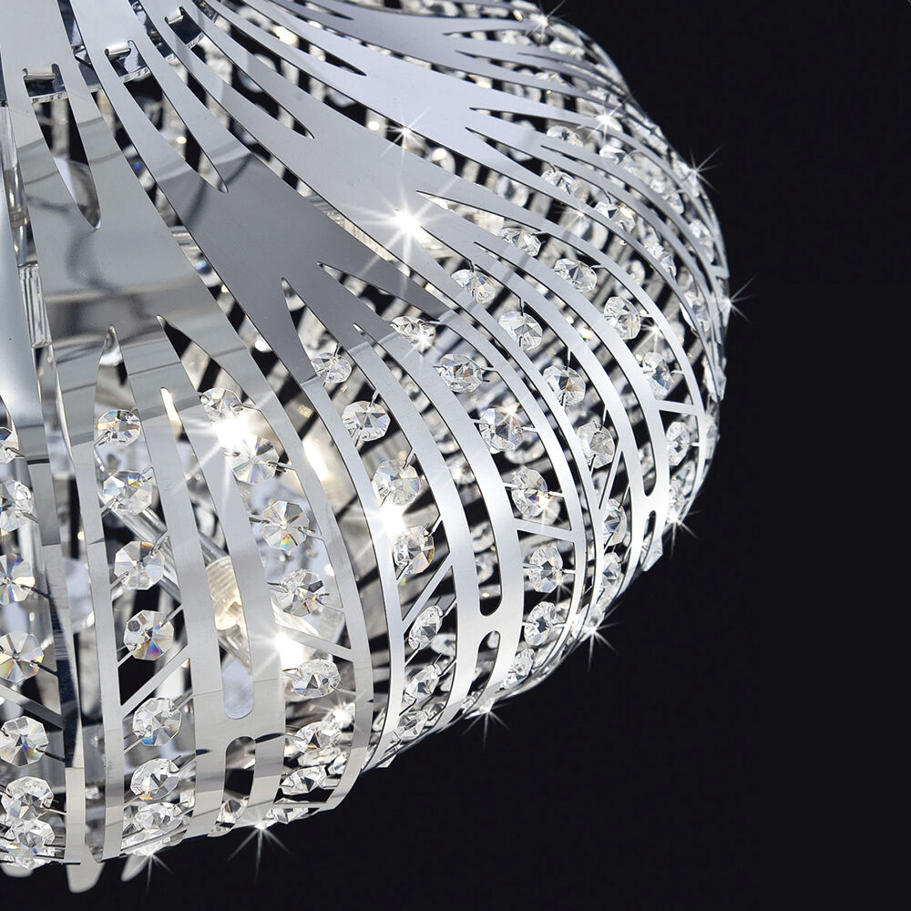 Monica 6 Light 20 inch Chrome Flush Mount Ceiling Light